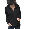 thumbnail image 1 of ZQGJB Women Fashion Quilted Pattern Lightweight Zipper Coat Long Sleeve Plain Casual Ladies Pullover Sweatshirts Solid Pullovers Shirts Tops Black S, 1 of 6