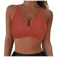 thumbnail image 1 of ZQGJB Women Plus Size Bikini Top Only Large Bust Swim Top Full Coverage V Neck Swimsuit Top Sport Bra Bathing Suit Top No Bottom(Brown,XXL), 1 of 5