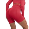 thumbnail image 1 of ZQGJB Women Scrunch Butt Lifting Seamless Shorts Booty High Waist Tummy Control Workout Fitness Yoga Leggings Ruched Booty Short Pants Red M, 1 of 8