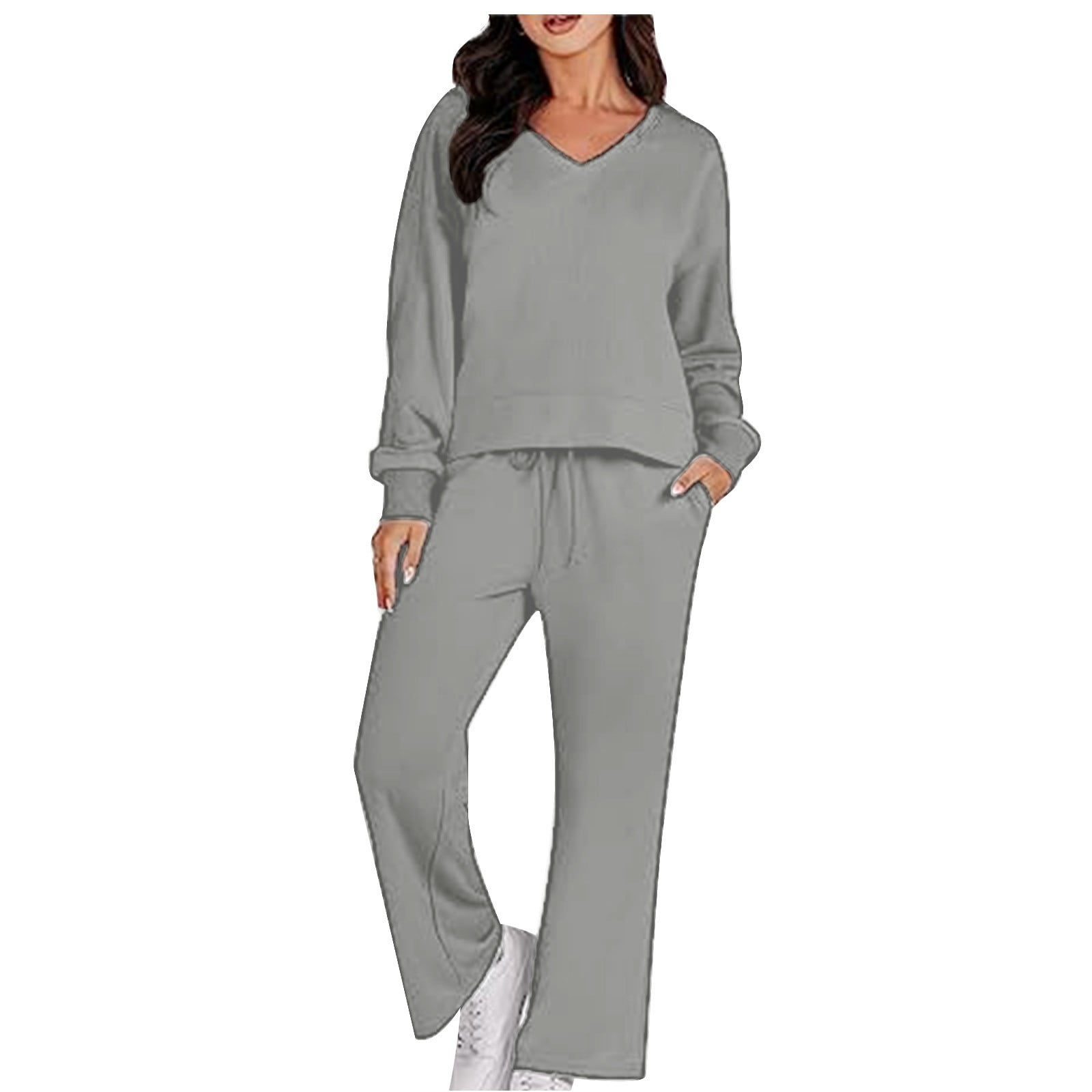 ZQGJB Women's 2 Piece Lounge Sets Sweatsuit Outfits Long Sleeve Casual ...
