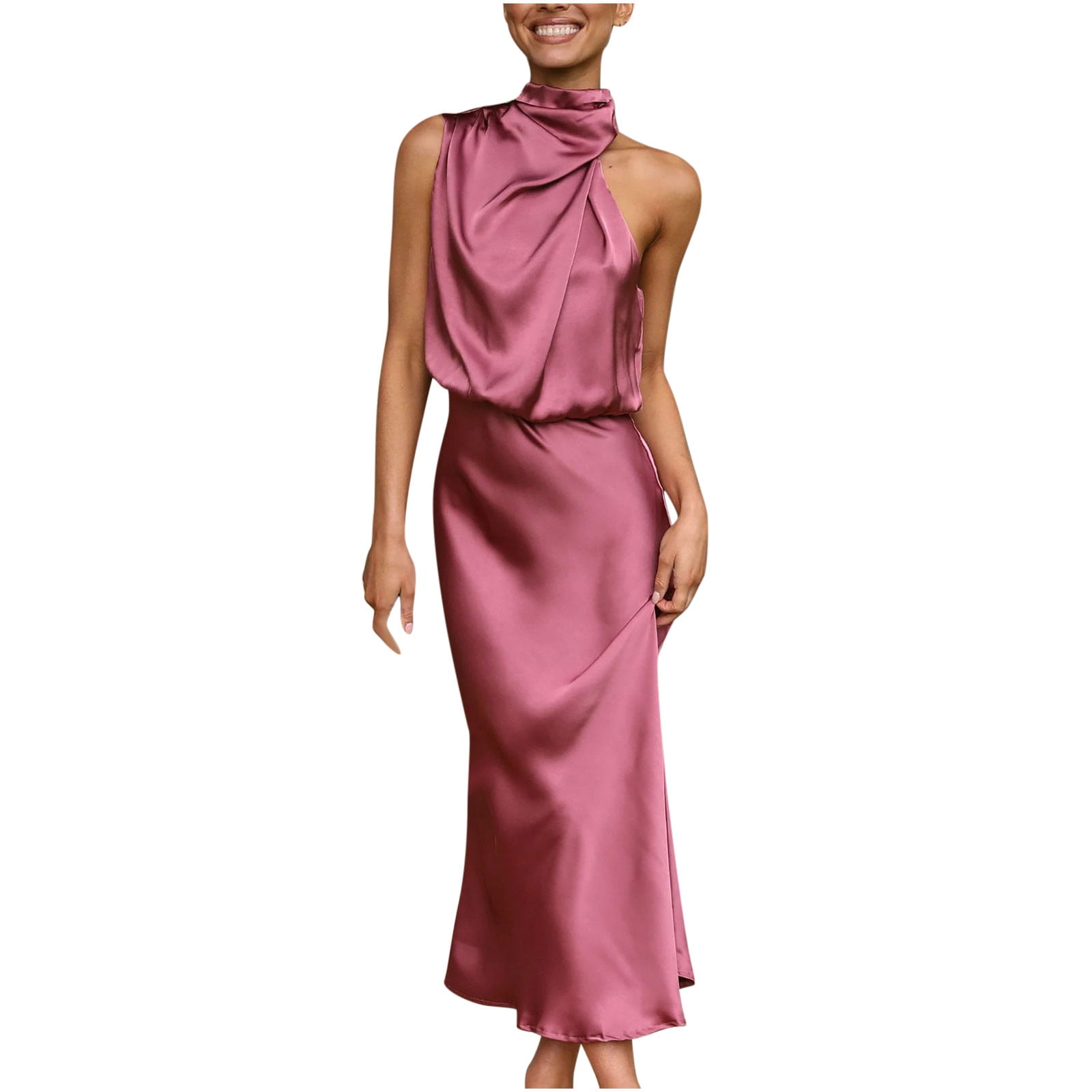 Amazon.com: 通用 Women's Dress Barbie Pink Square Neck