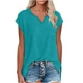 thumbnail image 1 of ZQGJB Women's Cap Sleeve Shirts Casual Summer V Neck Tunic Tops Loose Tshirts Side Slit Workout Tees Shirt Loose Lightweight Comfy Cami Tank Tops Green L, 1 of 7