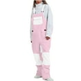thumbnail image 1 of ZQGJB Women's Men's Winter Outdoor Mountain Snow Snowboard Bibs Outdoor Ripstop Waterproof Adjustable Ski Pants Pink L, 1 of 6