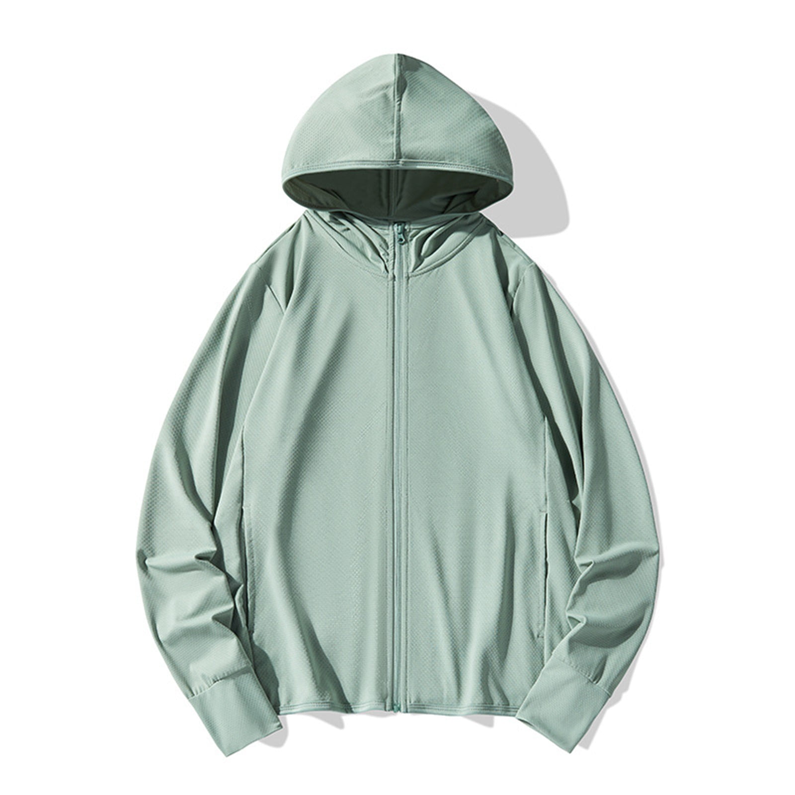 Women's UPF 50+ Sun Protection Hoodie Jacket Lightweight Plus Size Full Zip up Long Sleeve Sun Shirt for Women with Pocket Hiking Outdoor Army Green L