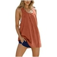 thumbnail image 1 of ZQGJB Women's Workout Tank Tops Sleeveless Athletic Racerback for Gym Yoga Running - Summer Fitness Basic Solid Color Scoop Neck Tunic Tops Orange M, 1 of 9