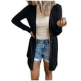 thumbnail image 1 of ZQGJB Womens Lightweight Cardigan Long Sleeve Open Front Cardigans Button Down Solid Color Cardigan Loose Cover Up Casual Blouse Tops Thin Jackets Black L, 1 of 7