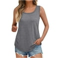 thumbnail image 1 of ZQGJB Womens Loose Fit Casual Flowy Basic Tank Tops Sleeveless Summer Atheltic Workout Tees Shirt Tops Clothing Outfits 2025 Gray L, 1 of 6