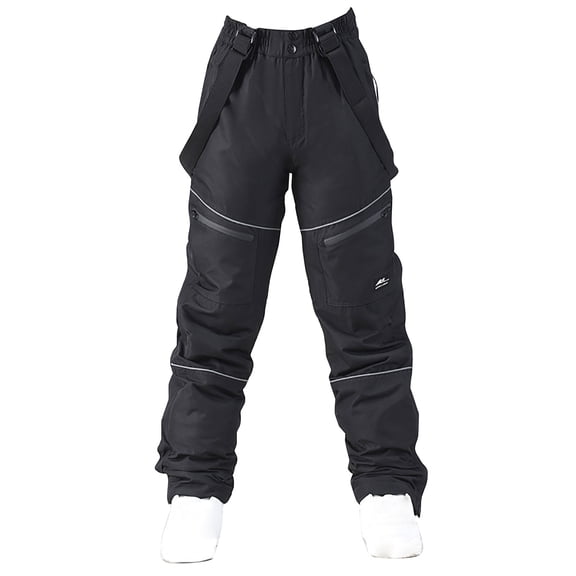 ZQGJB Womens Snow Bibs Ski Pants Waterproof Windproof Insulated Ripstop Snowboarding Overalls for Winter Sport Black XXL