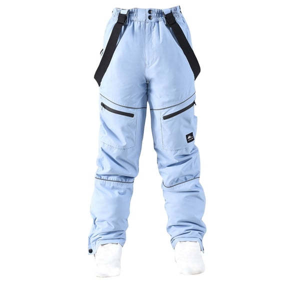 ZQGJB Womens Snow Bibs Ski Pants Waterproof Windproof Insulated Ripstop Snowboarding Overalls for Winter Sport Blue XL