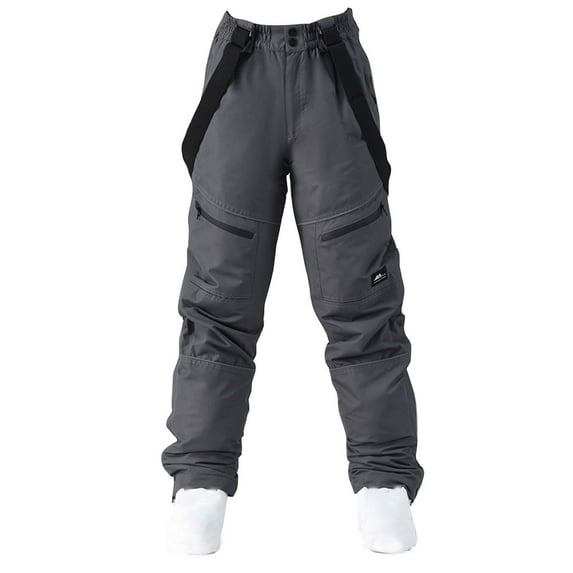 ZQGJB Womens Snow Bibs Ski Pants Waterproof Windproof Insulated Ripstop Snowboarding Overalls for Winter Sport Gray XL