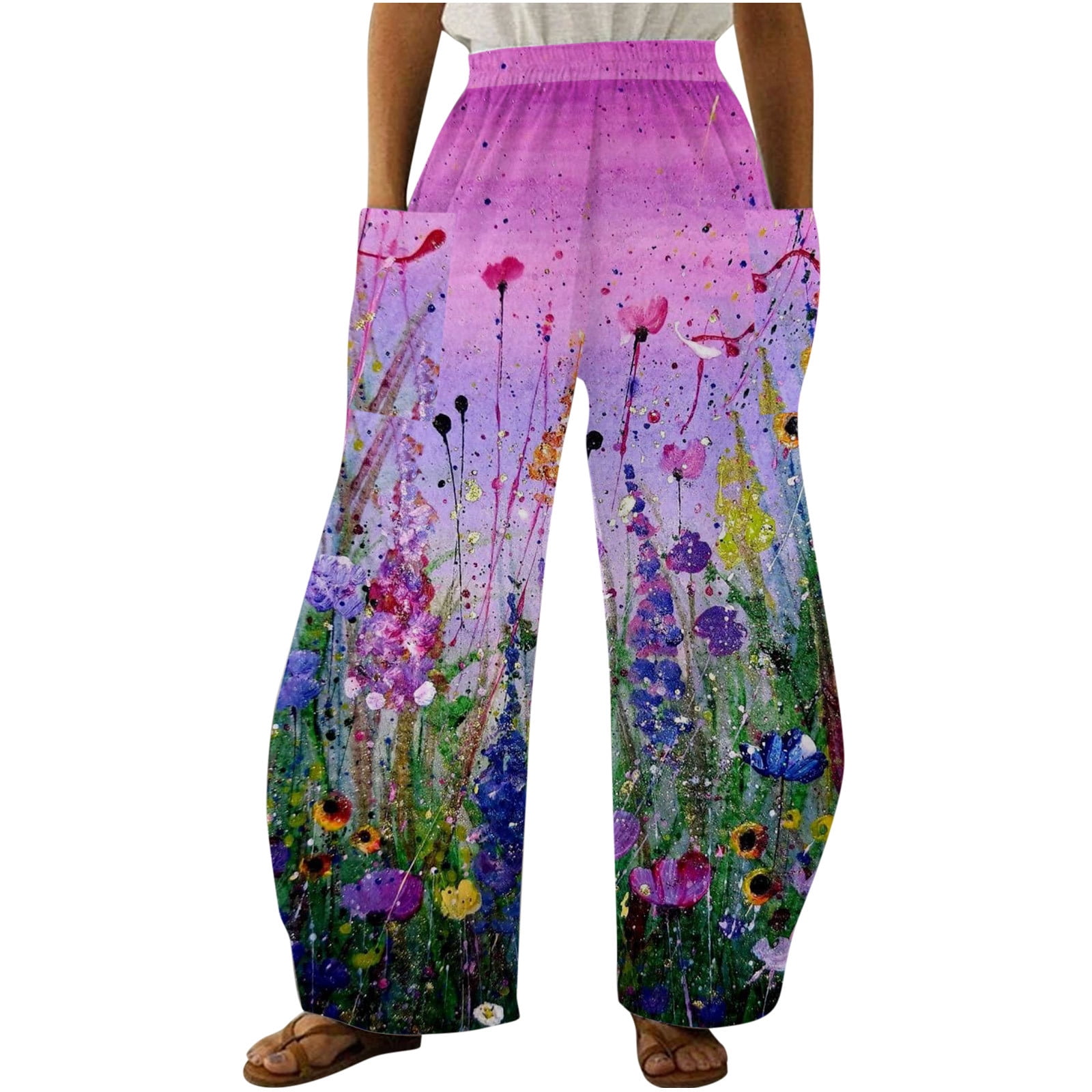 Women's Sweatpants 100% Cotton Plain Pink Basic High Waist Long Outdoor Daily Wear Spring & Summer main image 0