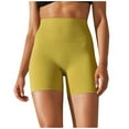 thumbnail image 1 of ZQGJB Yoga Shorts for Women Solid Color High Waist Tummy Control 4 Way Stretch Workout Running Biker Shorts Under Dress Shorts Anti Chafing Short Leggings Yellow#01 L, 1 of 6