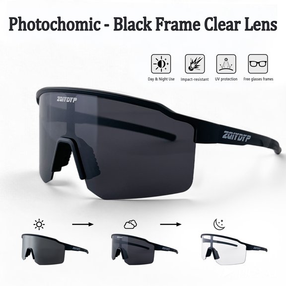 ZQIYDYP Polarized Cycling Sunglasses UV Protection Half Frame Sports Goggles for Outdoor