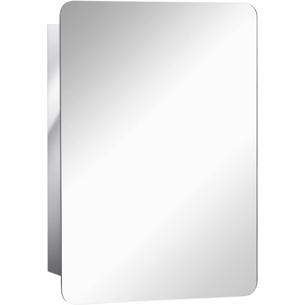ZQRPCA 18'' x 26''/46cm x 66cm Wall Mount Bathroom Medicine Mirror Sliding Door with 3
