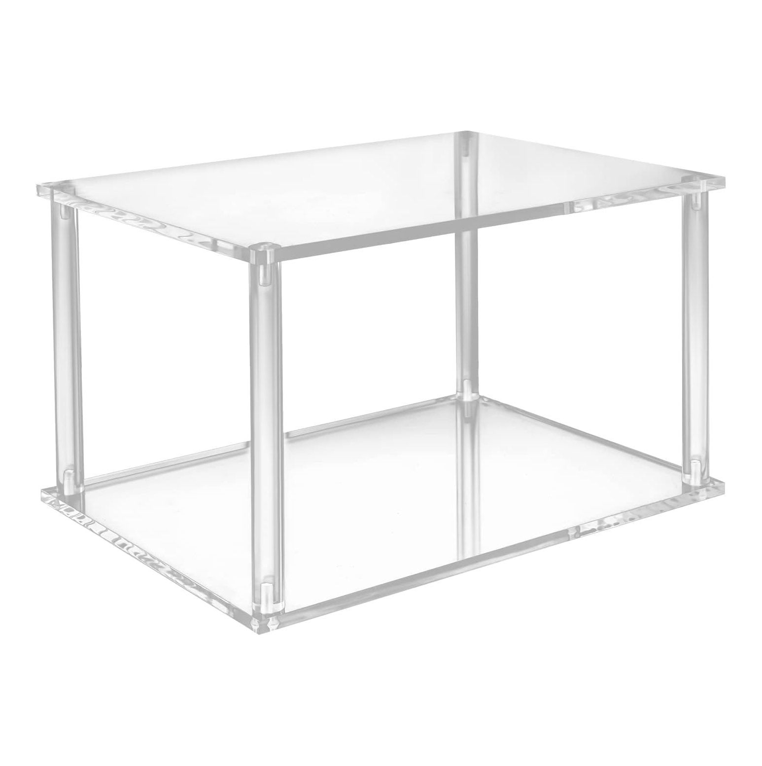 ZQRPCA 2Tier Clear Small Home Printer Stand, Bookshelf, Plant Potting Tray, Storage Shelf