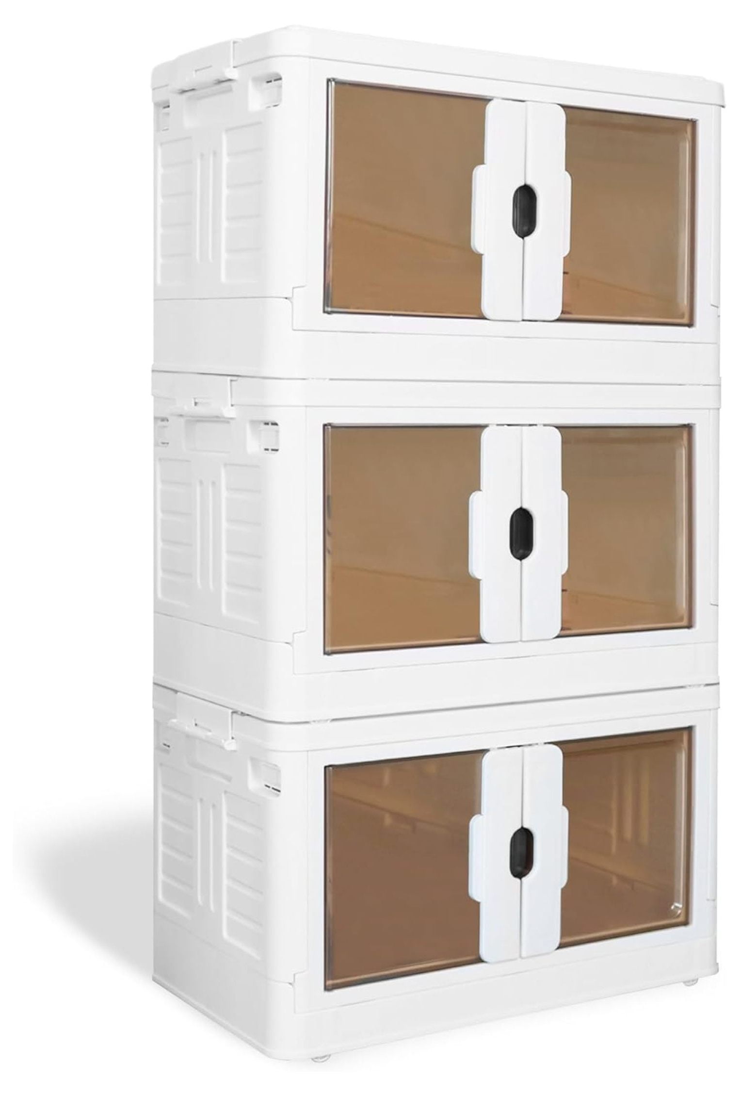 Zqrpca 3 Tier Collapsible Plastic Storage Bins With Lids Wardrobe