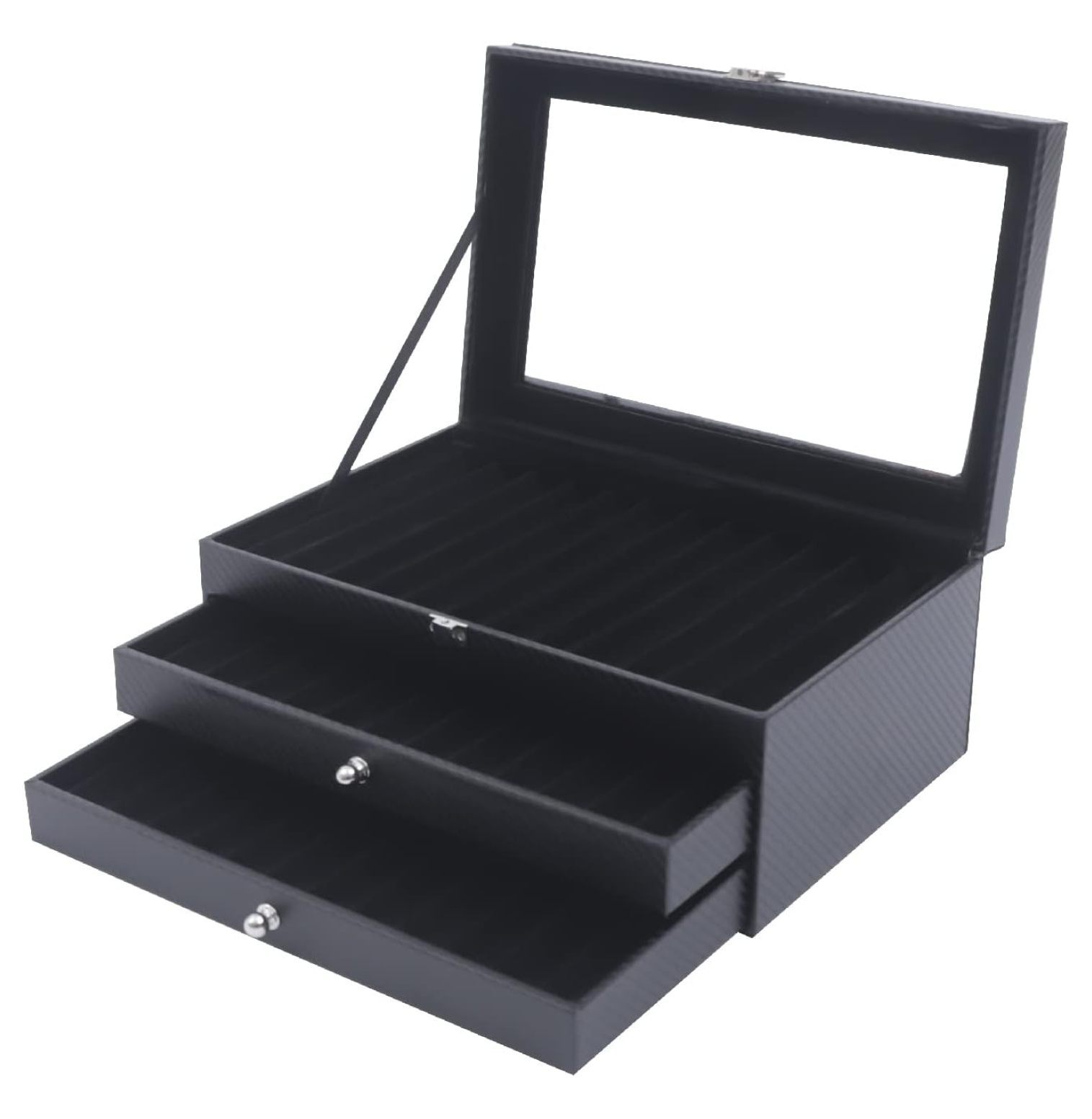 ZQRPCA 36 Piece Black Pen Display Case Storage and Fountain Pen
