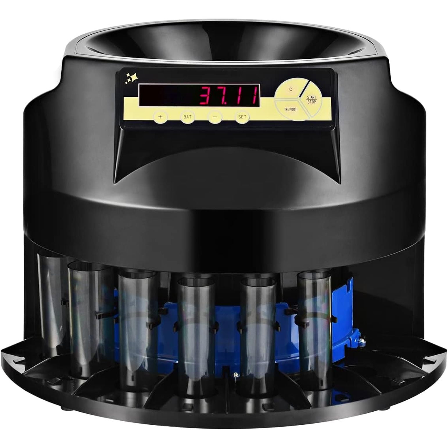 ZQRPCA Coin Counter Machine, 300 Coins/min Professional Electronic Coin