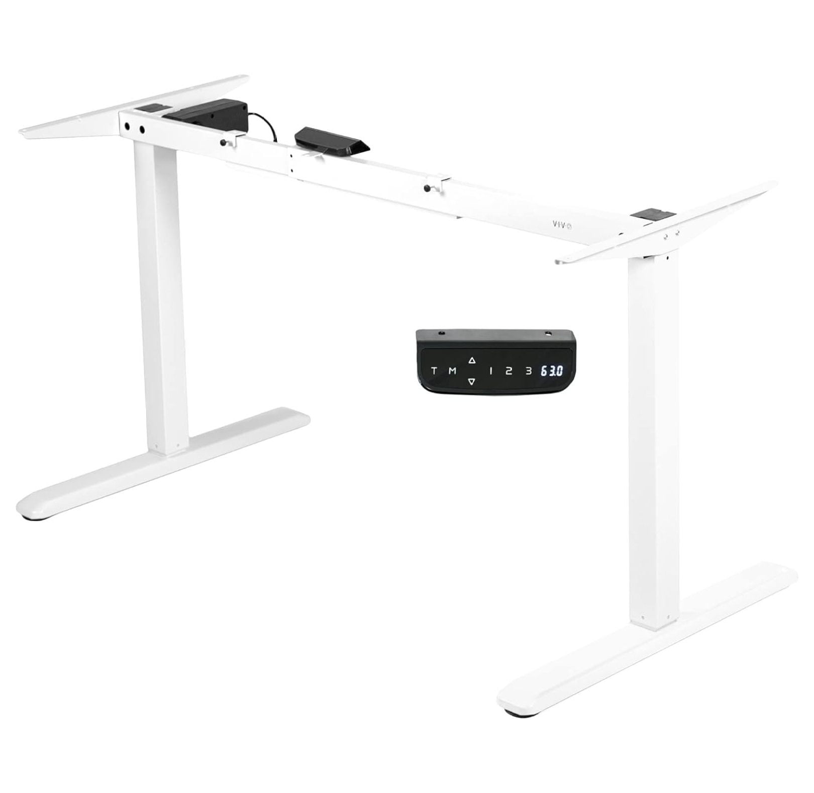 White Adjustable Electric Standing Desk Frame with Single Motor