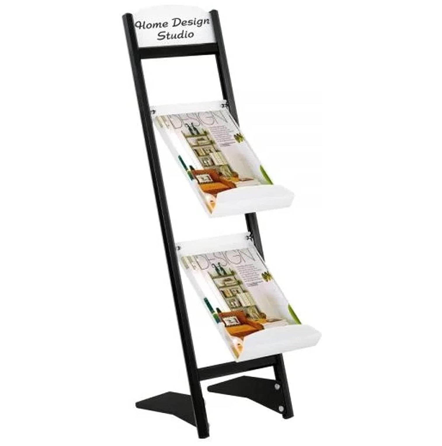 ZQRPCA Floor Standing Magazine Literature Rack Brochure Holder 2 Tier 8.5x11 Inches Frosted