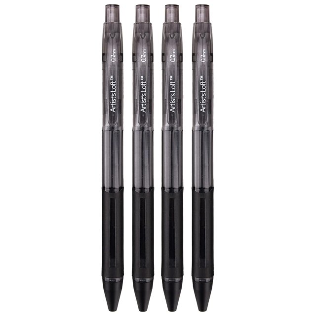 ZQRPCA MICHAELS Bulk 12 Packs 4 ct. (48 total) 0.7mm Black Retractable