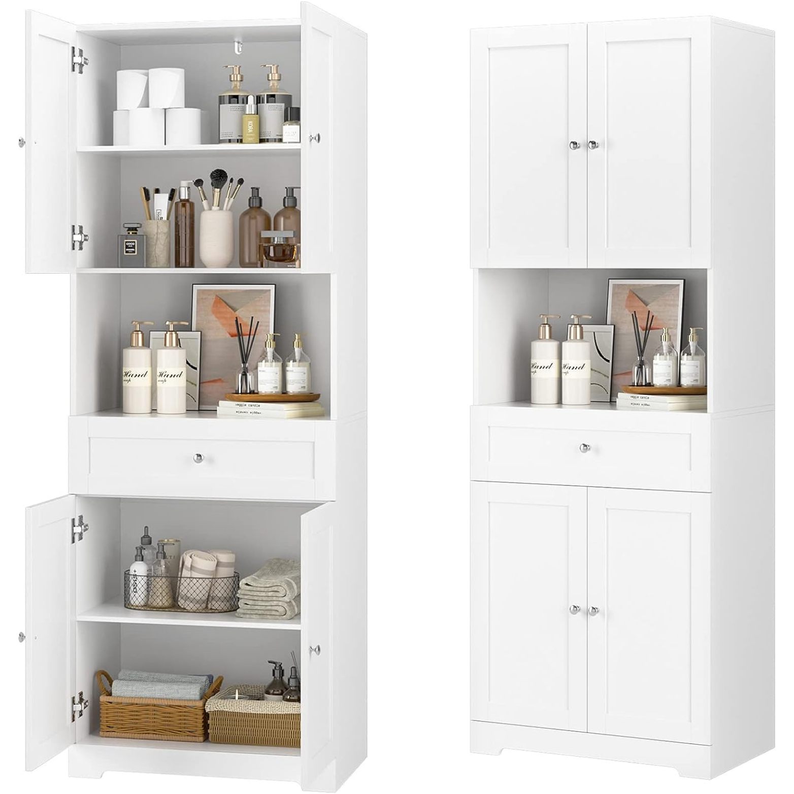 ZQRPCA Tall Bathroom Storage Modern Linen Storage