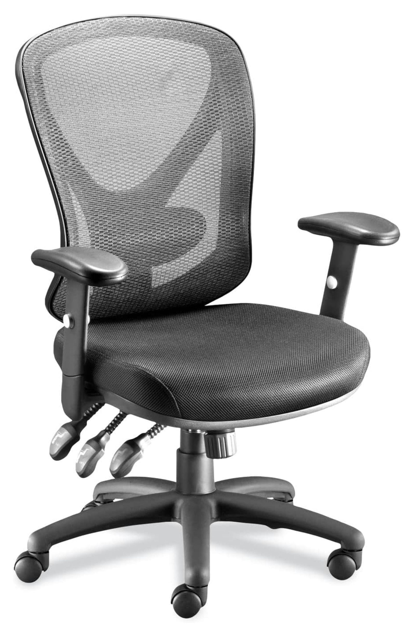 Aeson Series Multifunction Black Mesh Task Chair with Adjustable Arms
