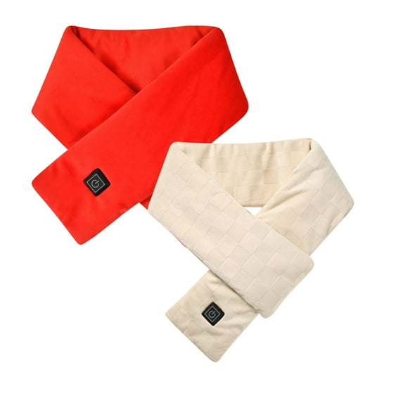 ZQUUVOU 2PC Heated Scarf for Women Men Winter Warm Electric Heating Scarf Portable Neck Warmer for Cold Weather Gifts Red B
