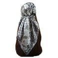thumbnail image 1 of ZQUUVOU 35” Large Square Satin Head Scarf for Women Silk Like Cashew Fashion Print Head Wrap Shawl Beach Hair Wrapping Gray, 1 of 5