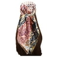 thumbnail image 1 of ZQUUVOU 35” Large Square Satin Head Scarf for Women Silk Like Cashew Fashion Print Head Wrap Shawl Beach Hair Wrapping Pink, 1 of 5