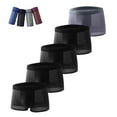 thumbnail image 1 of ZQUUVOU 5 Pack Mens Plus Size Underwear Pack Boxer Briefs Solid Color Breathable Briefs (Black,3XL), 1 of 3