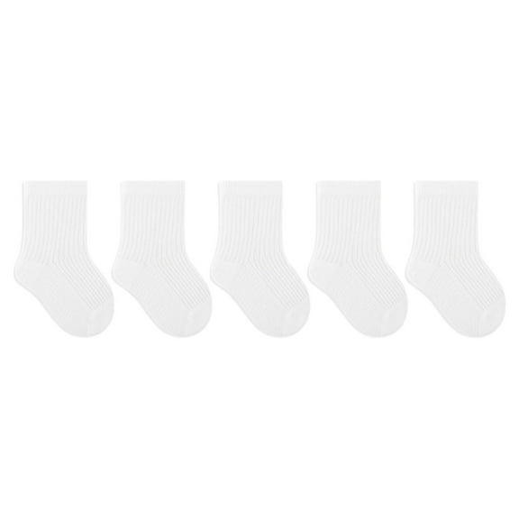 ZQUUVOU 5 Pairs Baby Mesh Thin Socks Boys Girls Toddler Cotton Breathable Low Cut Ankle Socks for 0-12 Years Kids White C