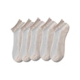 thumbnail image 1 of ZQUUVOU 5 Pairs Sheer No Show Socks for Women Girls Breathable Transparent Scallop Ruffle Mesh Cotton Low Cut Summer Socks Khaki, 1 of 5