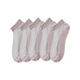 thumbnail image 1 of ZQUUVOU 5 Pairs Sheer No Show Socks for Women Girls Breathable Transparent Scallop Ruffle Mesh Cotton Low Cut Summer Socks Pink, 1 of 5