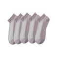 thumbnail image 1 of ZQUUVOU 5 Pairs Sheer No Show Socks for Women Girls Breathable Transparent Scallop Ruffle Mesh Cotton Low Cut Summer Socks Purple, 1 of 5
