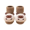 thumbnail image 1 of ZQUUVOU Baby Cartoon Booties Socks Grip Socks Winter Warm Fuzzy Socks Newborn Infant Unisex Thick Cotton Plush Socks Coffee A, 1 of 4