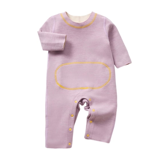 ZQUUVOU Baby Footies Pajamas Winter Warm Long Sleeve Jumpsuits Snap Closure Long Underwear Jumpsuits for Boys Girls Purple
