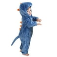 thumbnail image 1 of ZQUUVOU Baby Girls Boys Cartoon Hooded Playsuits Dinosaur Cute Hooded Jumpsuits Flannel Party Fancy Dress Up ﻿Photo Props Outfit Blue, 1 of 8