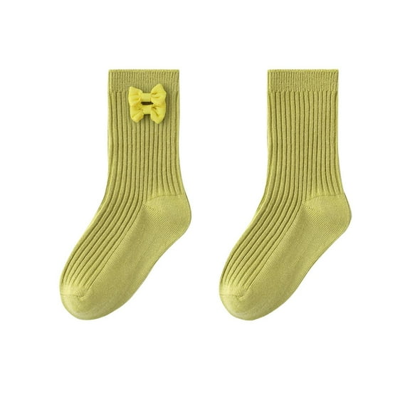 ZQUUVOU Baby Girls Calf Socks Ribbed Socks Solid Color Cute Dress Socks Seamless Socks Everyday School Uniform Socks Olive Green