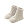 thumbnail image 1 of ZQUUVOU Baby Newborn Socks Booties Turn Cuff Cotton Socks Cute Fall Winter for Baby Boys Girls Infants Kids Gray, 1 of 5