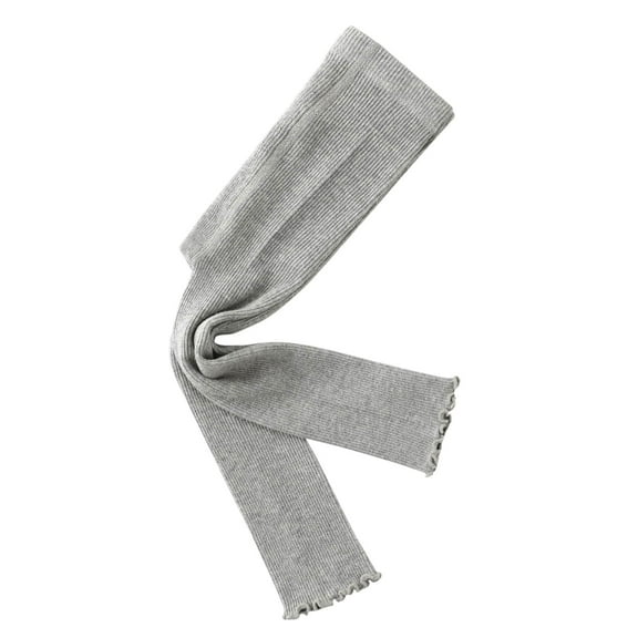 ZQUUVOU Baby Toddler Girls Pantyhose Ribbed Knit Ankle Leggings Lace Ruffle Footless Tight Cotton Winter Pantyhose Stockings Gray B
