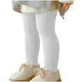 thumbnail image 1 of ZQUUVOU Baby Toddler Girls Tights Stockings Seamles Cable Knit Stockings Soft Cotton Stockings Pantyhose White, 1 of 5