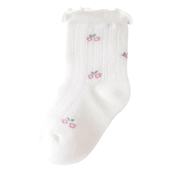 ZQUUVOU Baby Toddler Mesh Socks Floral Pattern Lace Socks Comfortable Breathable Socks for Infant Newborn White