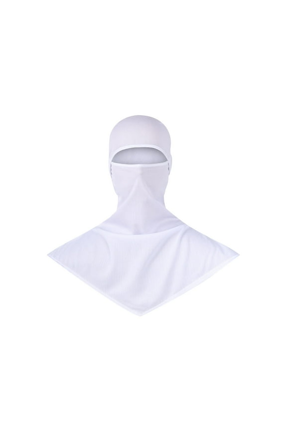 Balaclava Face Mask for Men Women Fishing Face Mask with Nose Mesh UV Protection Hood Full Head Cover Hiking Outdoor White