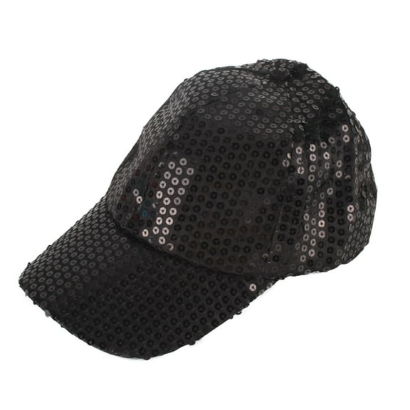ZQUUVOU Baseball Cap for Unisex Sequins Glitter Outdoor Sports Hat Fashion Breathable Mesh Cap Adjustable Baseball Cap Black