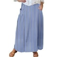 thumbnail image 1 of ZQUUVOU Boho Midi Skirt for Women Stretchy Waistband with Pockets Smocked Printed Comfortable Work Casual Skirt Blue, 1 of 5