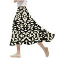 thumbnail image 1 of ZQUUVOU Boho Printed Skirt for Women Elastic Waist Flowy Casual Midi Skirt Spring Summer Holiday Vacation Skirt Yellow, 1 of 5