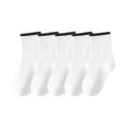 thumbnail image 1 of ZQUUVOU Boys Girls 5 Pairs Ankle Socks White Knitted Cotton Socks Breathable Sport Socks Weat Absorbing Socks for Children Kids White A, 1 of 6