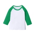 thumbnail image 1 of ZQUUVOU Boys Girls T Shirts 3/4 Raglan Sleeves Shirts Solid Crewneck Top Casual Pullover Color Block Tops Baseball Tees Green, 1 of 7