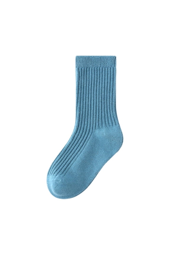 Boys Girls Toddler Normal Socks Ribbed Knit Cotton Socks chool Daily Uniform Accessories for Children Teen Blue